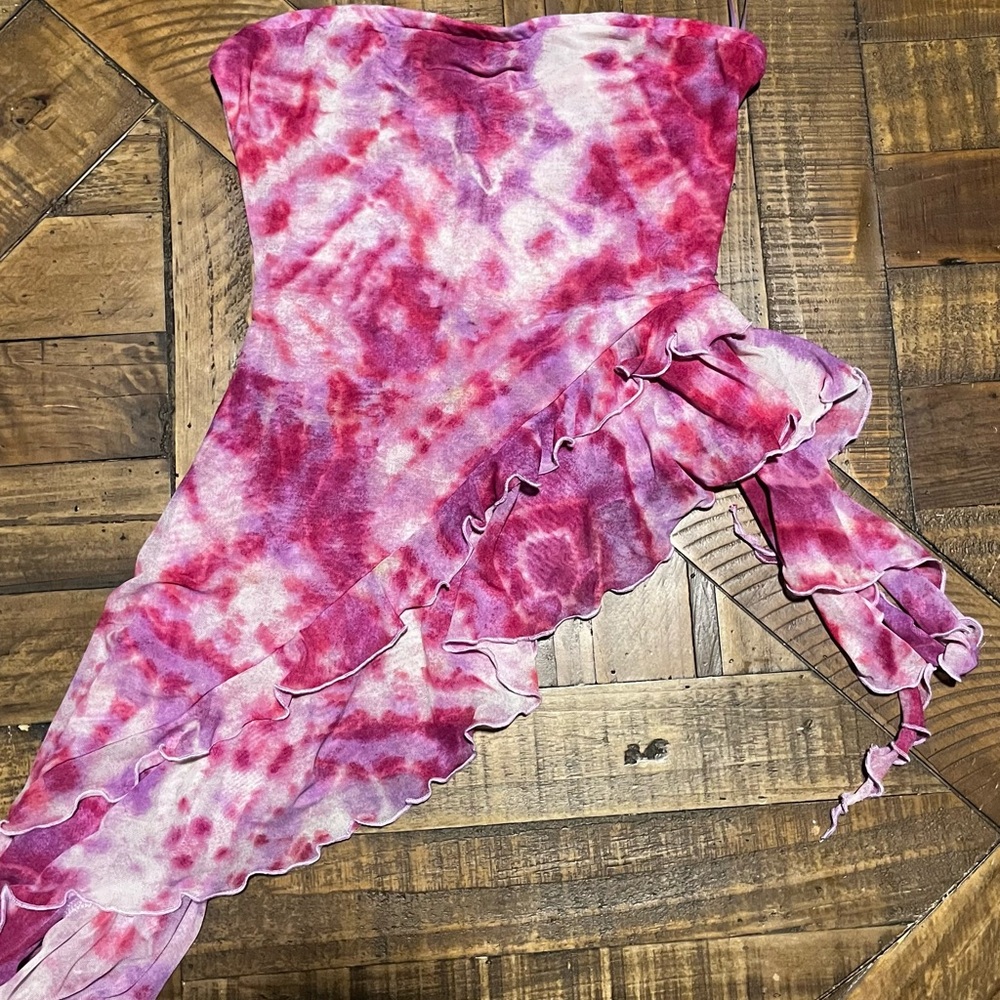 Tie-Dye Pink Strapless Top